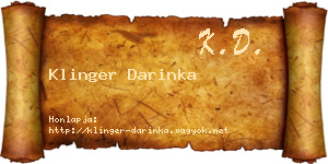 Klinger Darinka névjegykártya